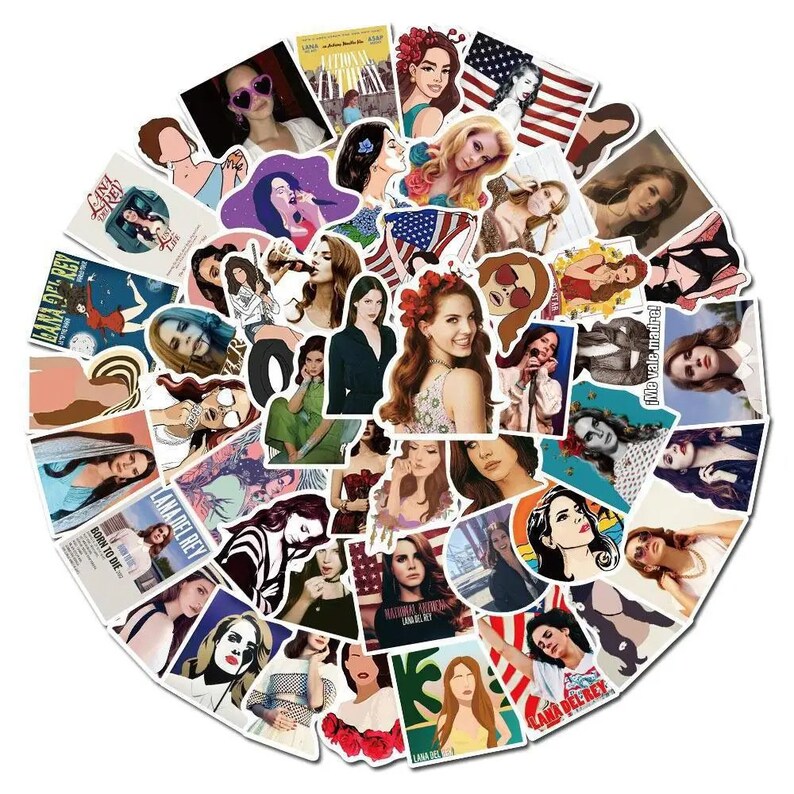 10 30 50 Pcs Lana Del Rey Stickers Singer Waterproof Sticker Pack Etsy