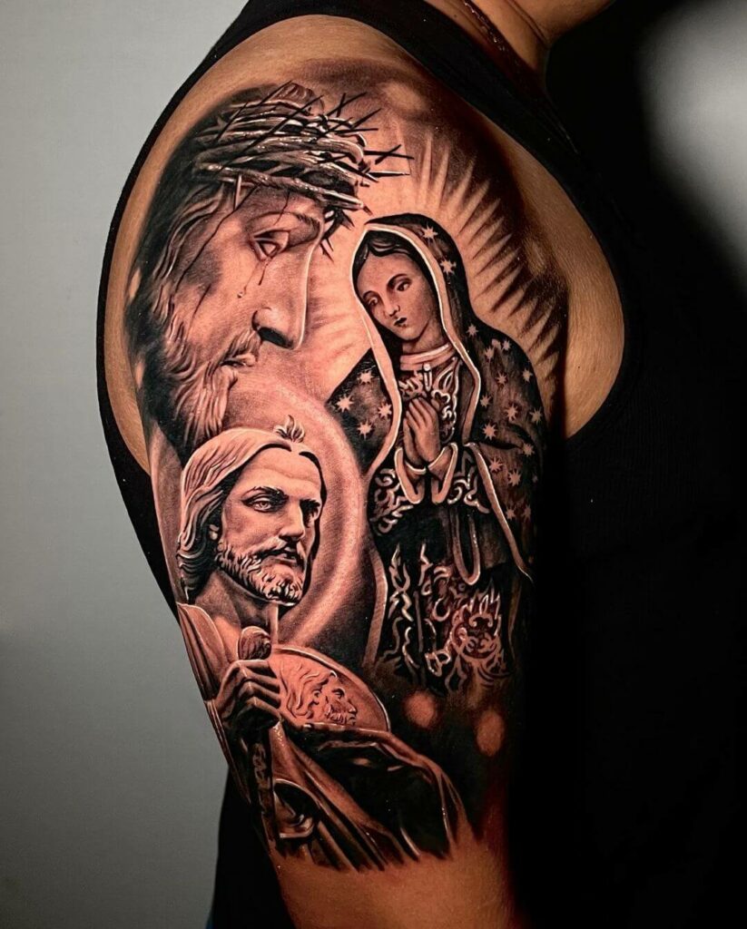 10 Attractive Religious Half Sleeve Tattoo Ideas 2024