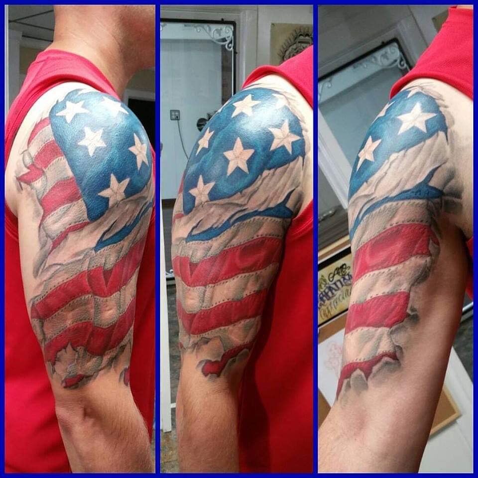 10 Best Usa Flag Tattoo Images On Pinterest Patriotic Tattoos