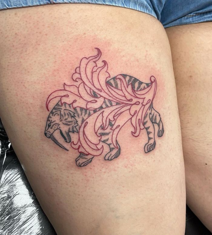 10 Cool Saber Tooth Tiger Tattoos For Your Inspiration Xuzinuo