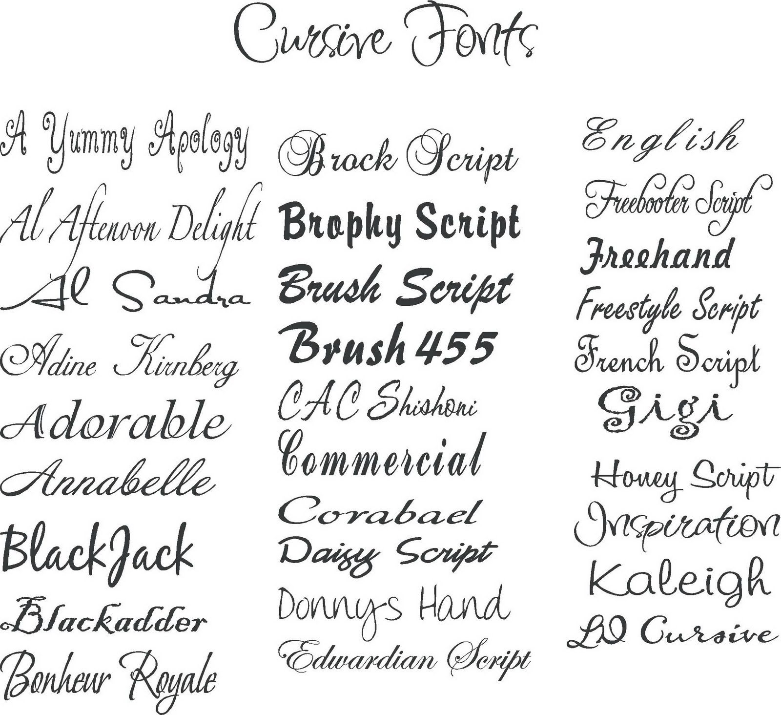 10 Cursive Tattoo Fonts