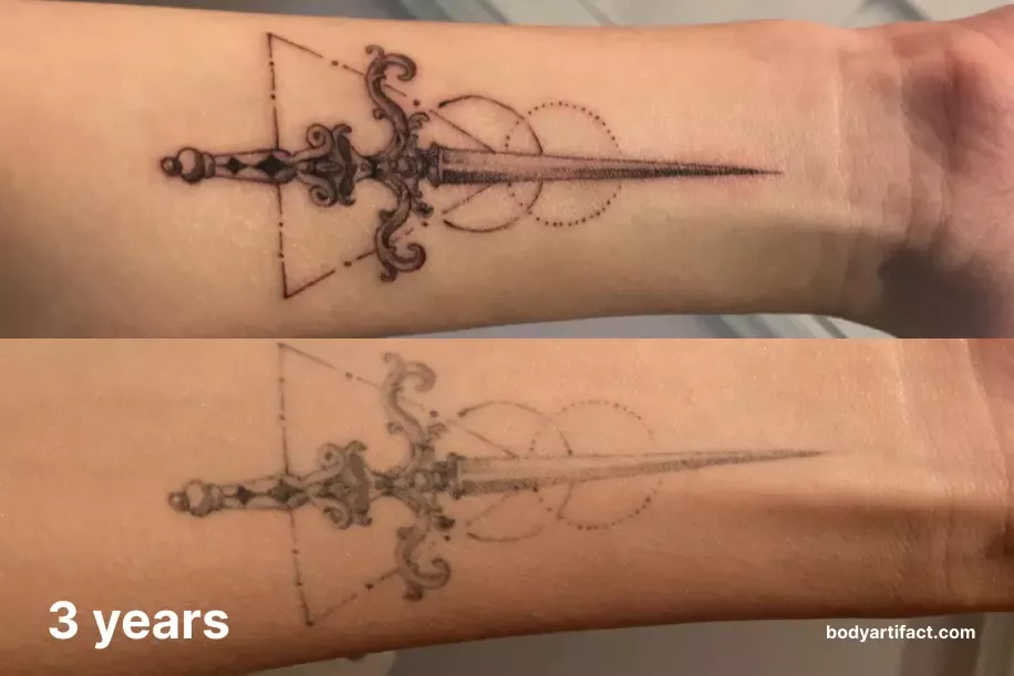 10 Examples Of Aged Fine Line Tattoos Body Artifact Line Tattoos