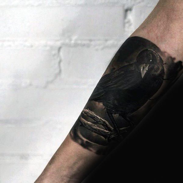 100 Crow Tattoo Designs For Men Black Bird Ink Ideas