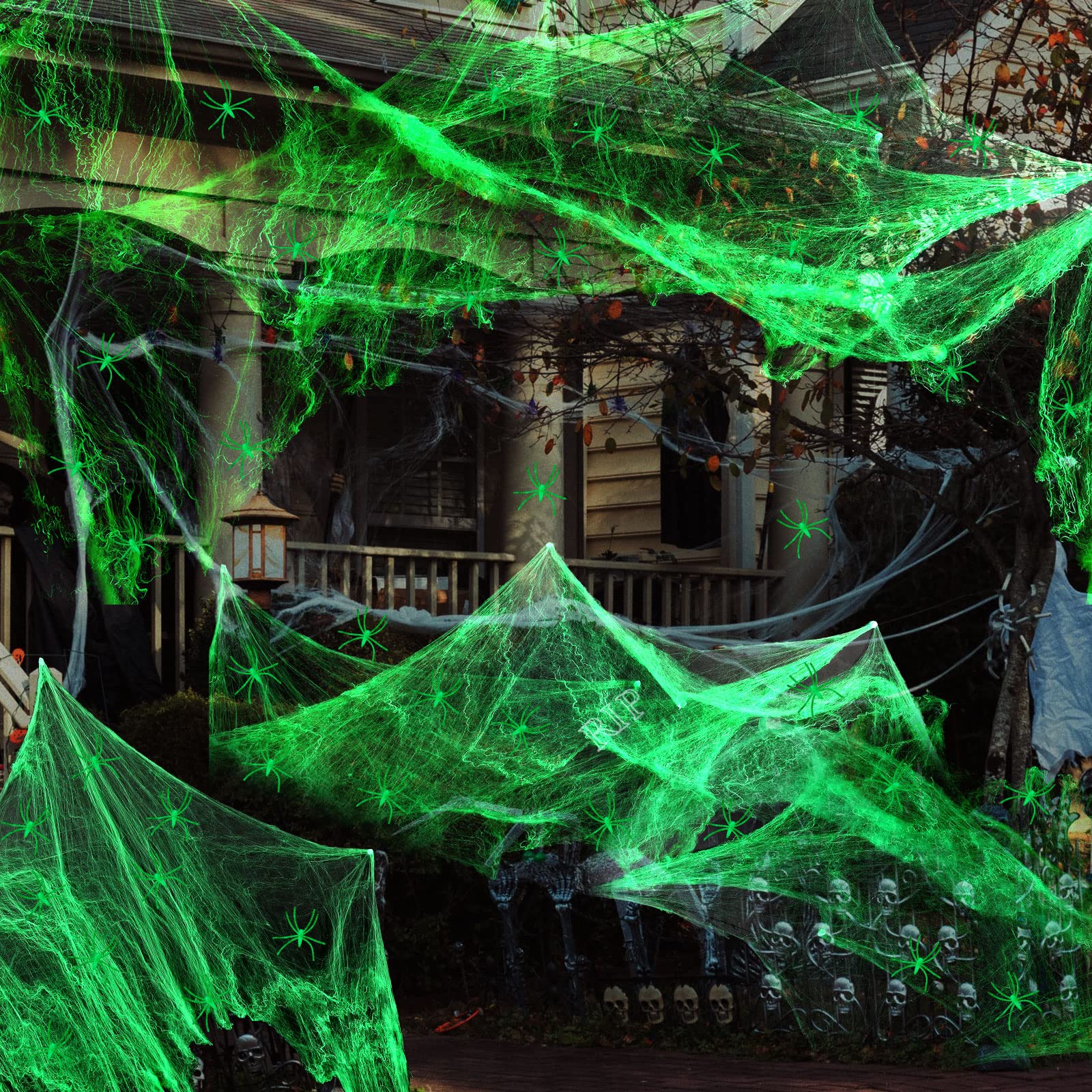 1000 Sqft Spider Web Halloween Decorations Stretchy Fake Spider Webs