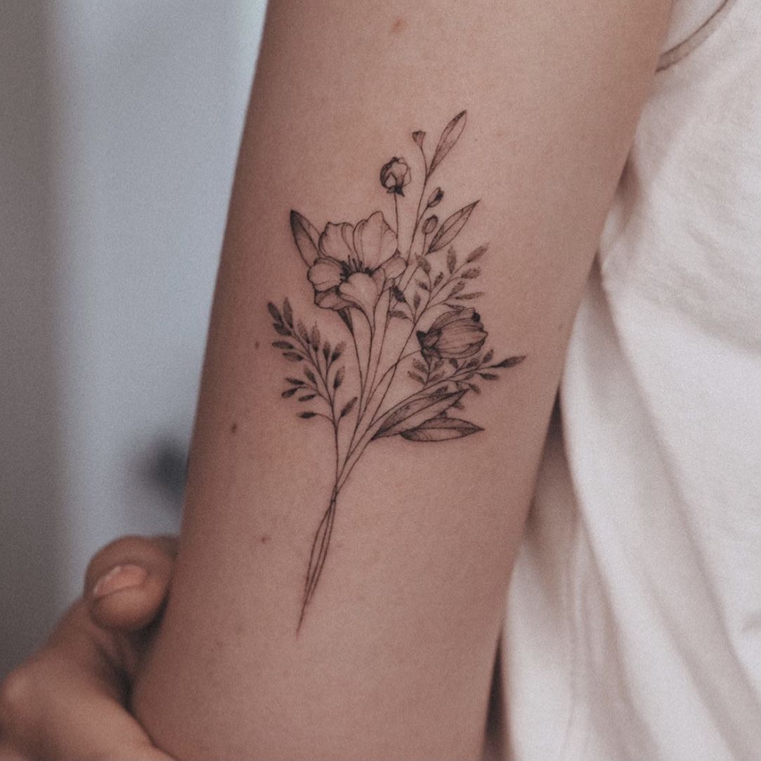 101 Best Flower Bouquet Tattoo Ideas You Have To See To Believe Artofit