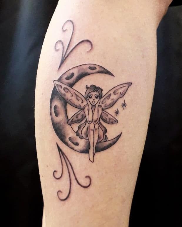 101 Charming Fairy Tattoos Moon Tattoo Designs Fairy Tattoo Moon Tattoo