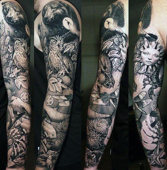 101 Vibrant Nature Tattoos For Men Nature Tattoo Sleeve Sleeve