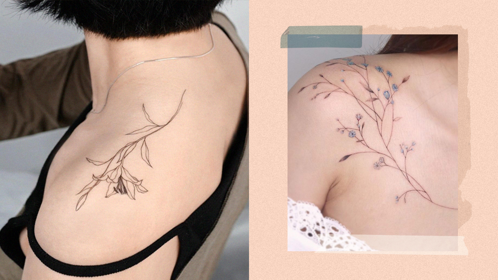 12 Dainty Tattoos On Shoulder You Won T Regret Getting In 2021 Floral