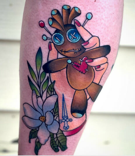 15 Voodoo Doll Tattoo Designs For A Touch Of Dark Magic Psycho Tats