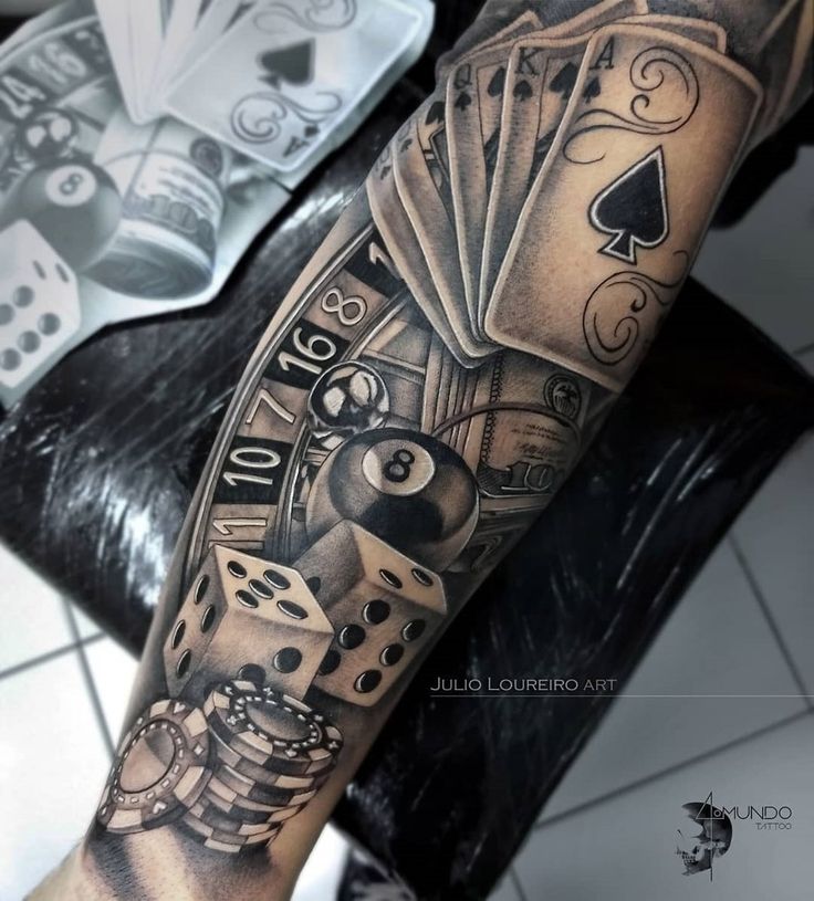 16 Best Gambling Themed Tattoos Images On Pinterest Gambling Tattoos