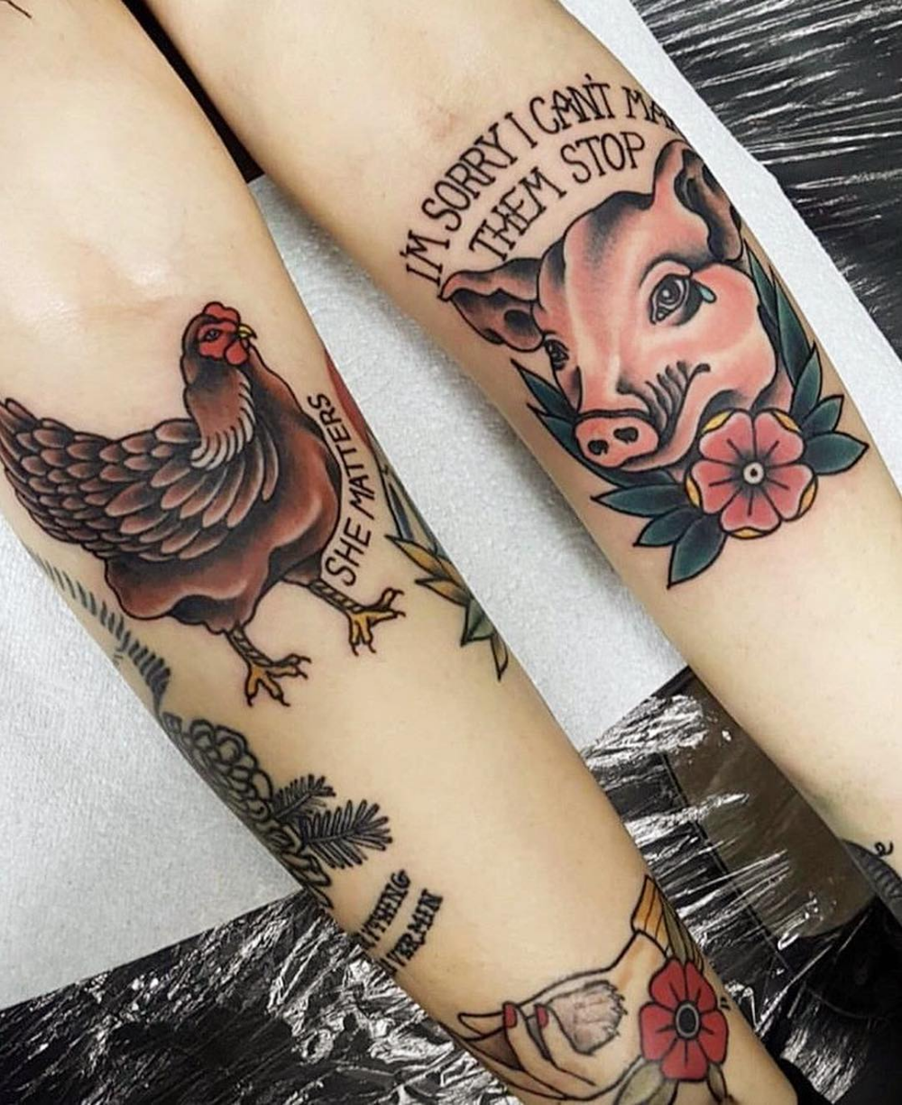 16 Vegan Tattoo Designs That Prove Vegan Is For Life Cute Animal