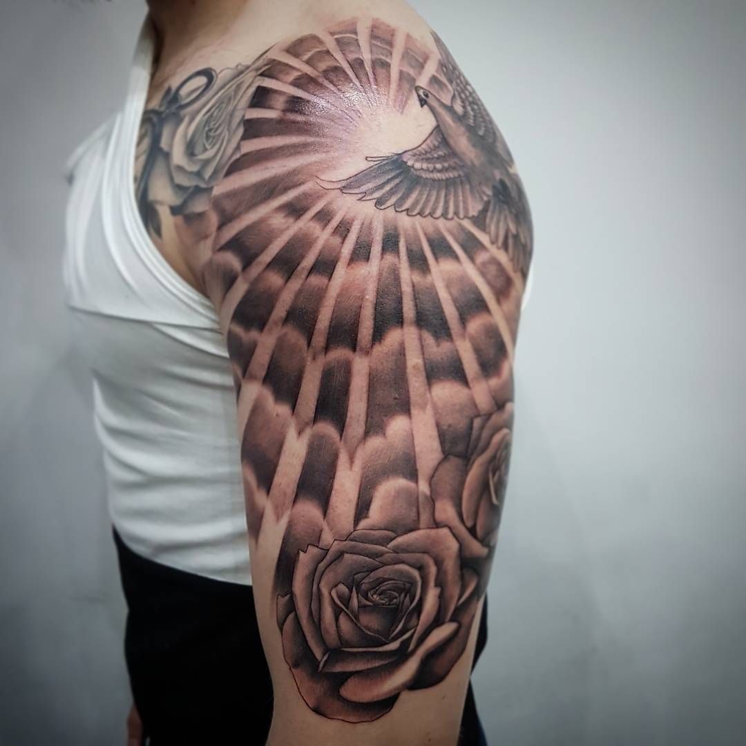 19 Best Shoulder Tattoo Sun Rays Ideas