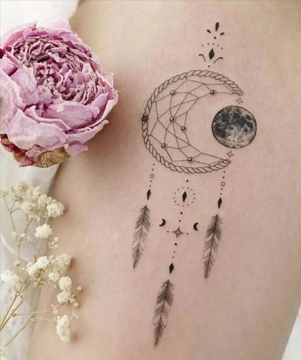 19 Magnificent Moon Dream Catcher Tattoo Designs You Ll Be Obsessed With