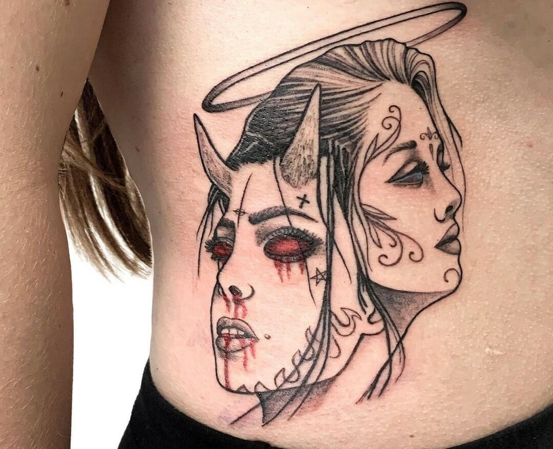 20 Great Devil And Angel Tattoo Designs