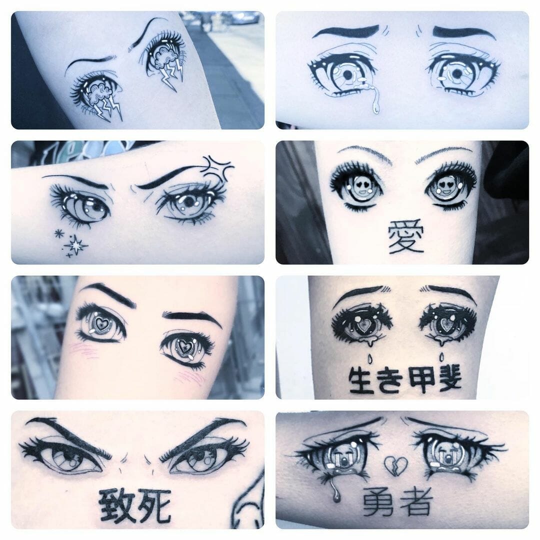 23 Stunning Anime Eye Tattoo Masterpieces Overflowing With Emotion