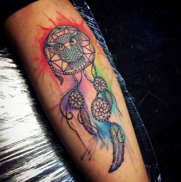 25 Colorful Dreamcatcher Tattoos That Are Absolutely Unique