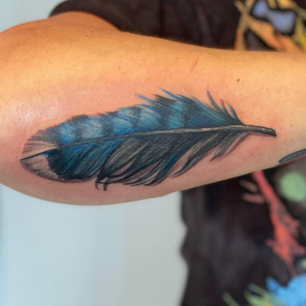 26 Best Blue Jay Feather Tattoo Ideas Feather Tattoo Feather Blue