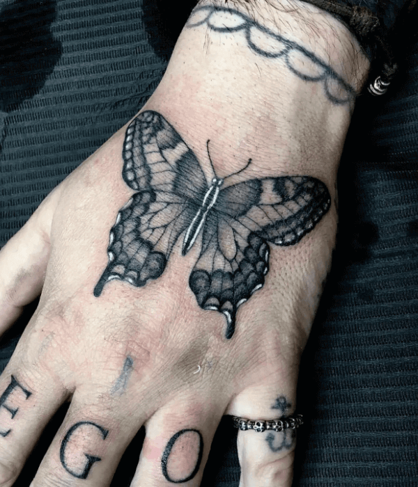 28 Beautiful Black And Grey Butterfly Tattoos Realistic Butterfly