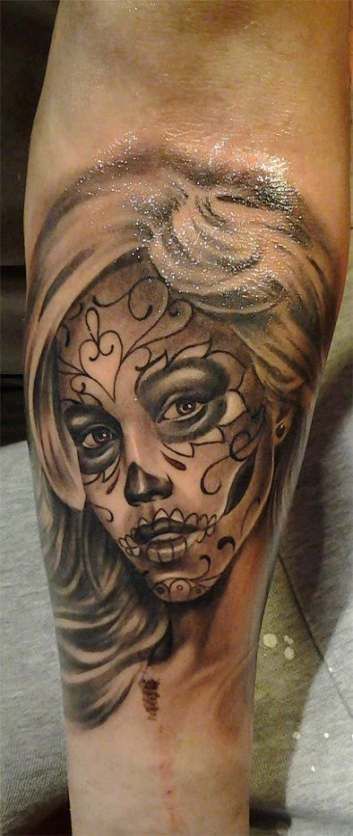 280 Best Sugar Skull Tattoo Designs With Meanings 2020 D A De Los Muertos Skull Girl Tattoo