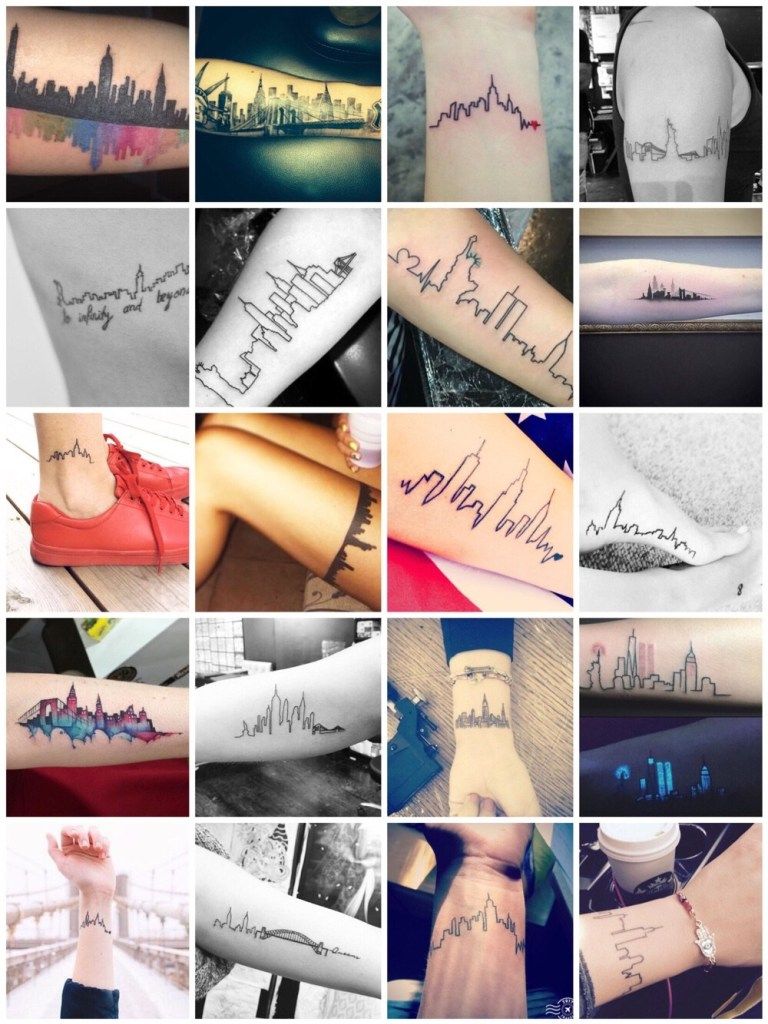 28X New York Skyline Tattoos One Hand In My Pocket