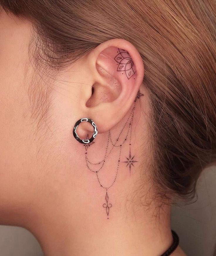 30 Latest Behind The Ear Tattoos For Women Behind Ear Tattoos Rose