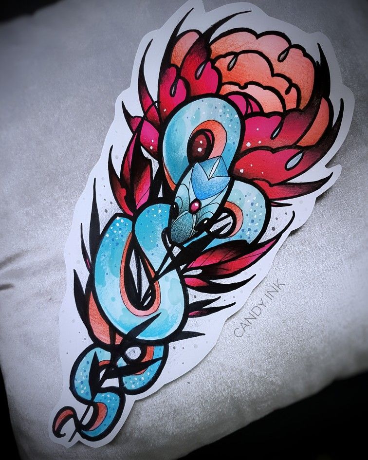 31 Amazing Traditional Snake Tattoo Flash Image Hd