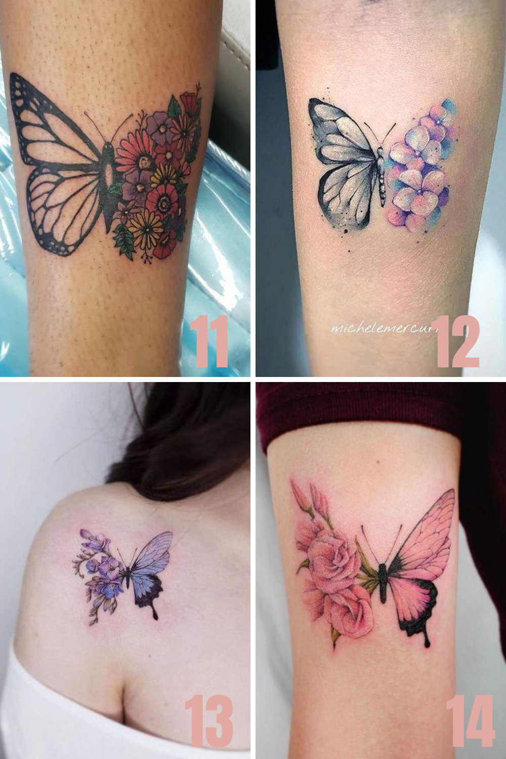 31 Beautiful Half Butterfly Half Flower Tattoo Ideas Tattoo Glee