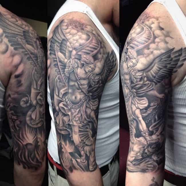 33 Best Saint Michael Tattoo Sleeve Images On Pinterest Saint Michael