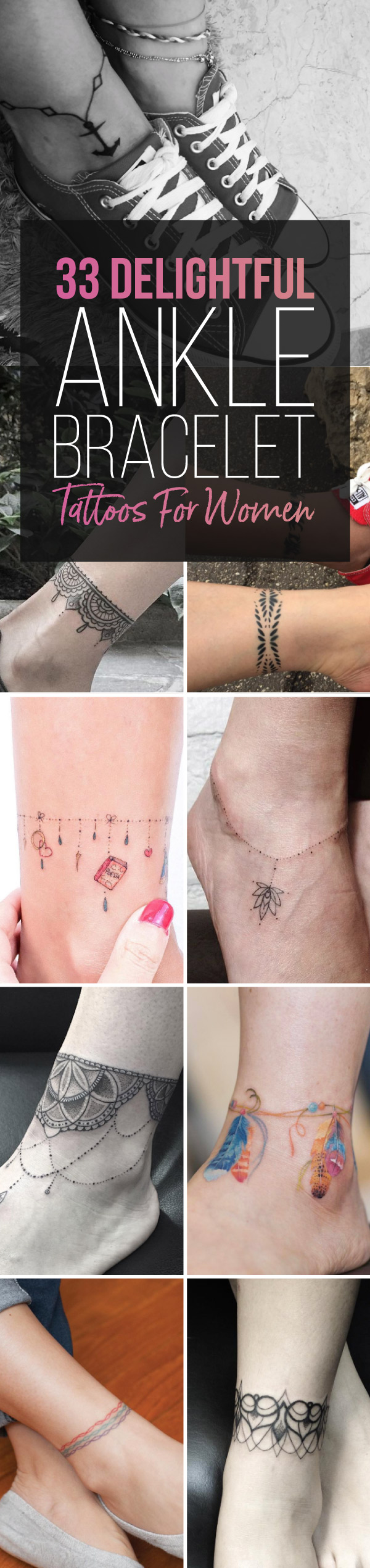 33 Delightful Ankle Bracelet Tattoos For Women Tattooblend