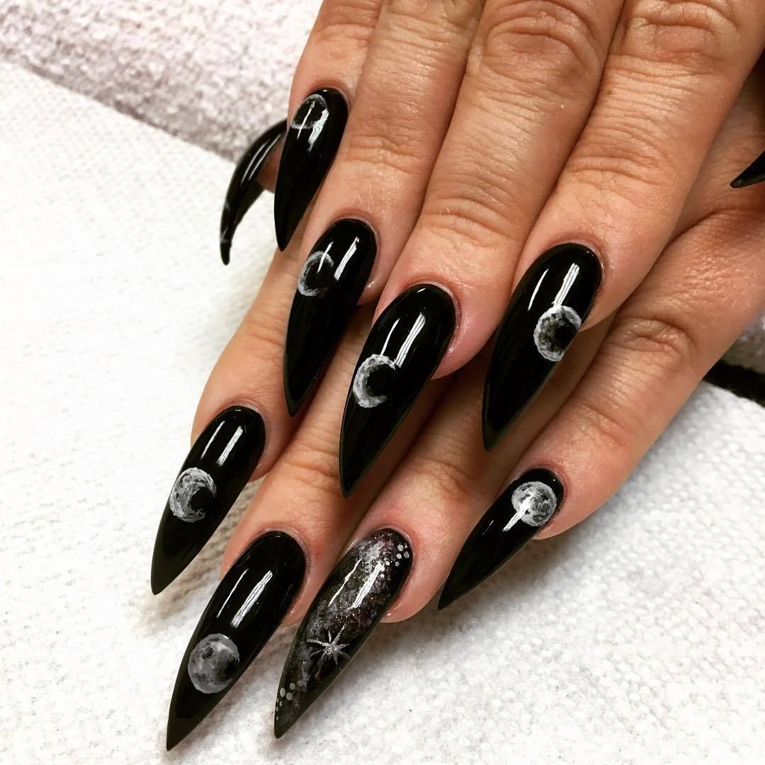 35 Long Black Stiletto Nails Nail Designs Ideas Inspo