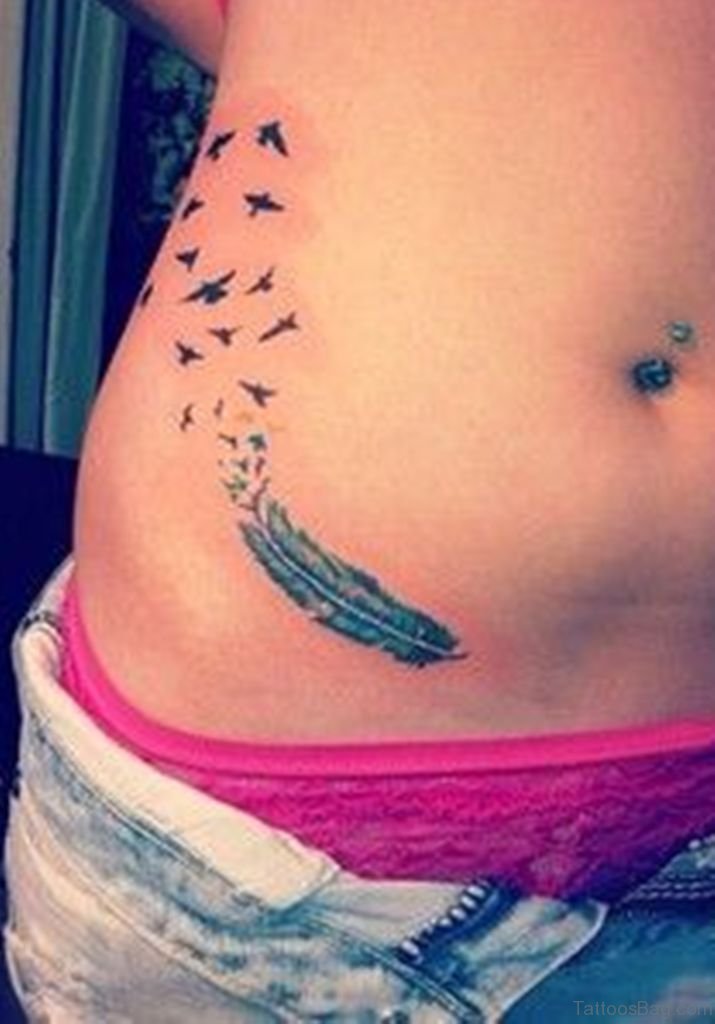 37 Classy Feather Tattoos For Waist Tattoo Designs Tattoosbag Com