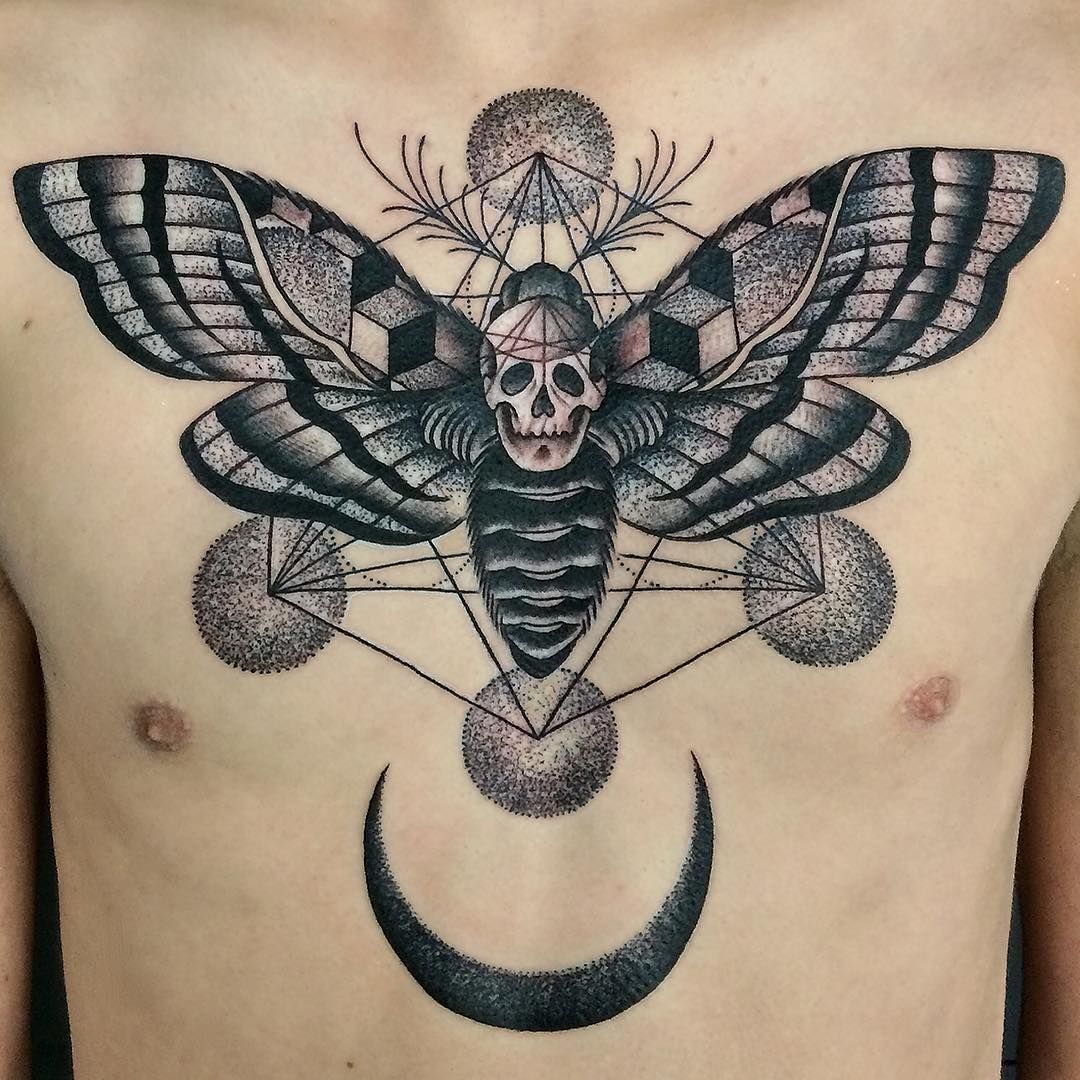 39 Amazing Geometric Death Moth Tattoo Meaning Ideas