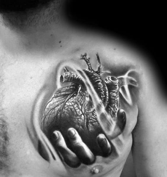 40 3D Heart Tattoo Ideas For Men Three Dimensional Designs