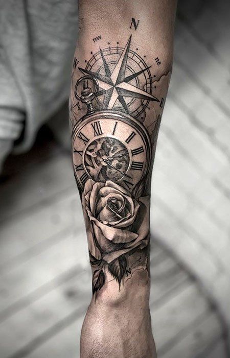 40 Best Clock Tattoos For Men Amp Meaning Pocket Watch Tattoos Pocket Watch Tattoo Clock