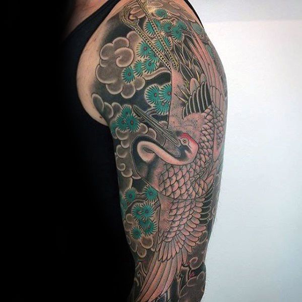 40 Cool Japanese Crane Tattoo Designs For Men 2023 Guide