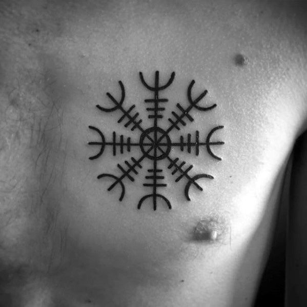 40 Helm Of Awe Tattoo Designs For Men Norse Mythology Ideas