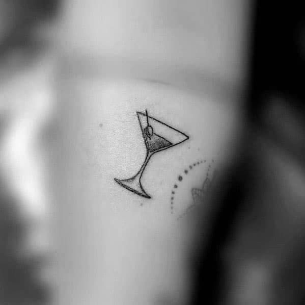 40 Martini Glass Tattoo Ideas For Men Cocktail Designs