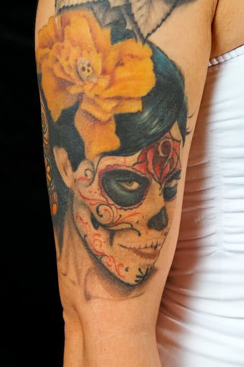 40 Mexican Candy Skull Tattoos Skullspiration Com Skull Designs