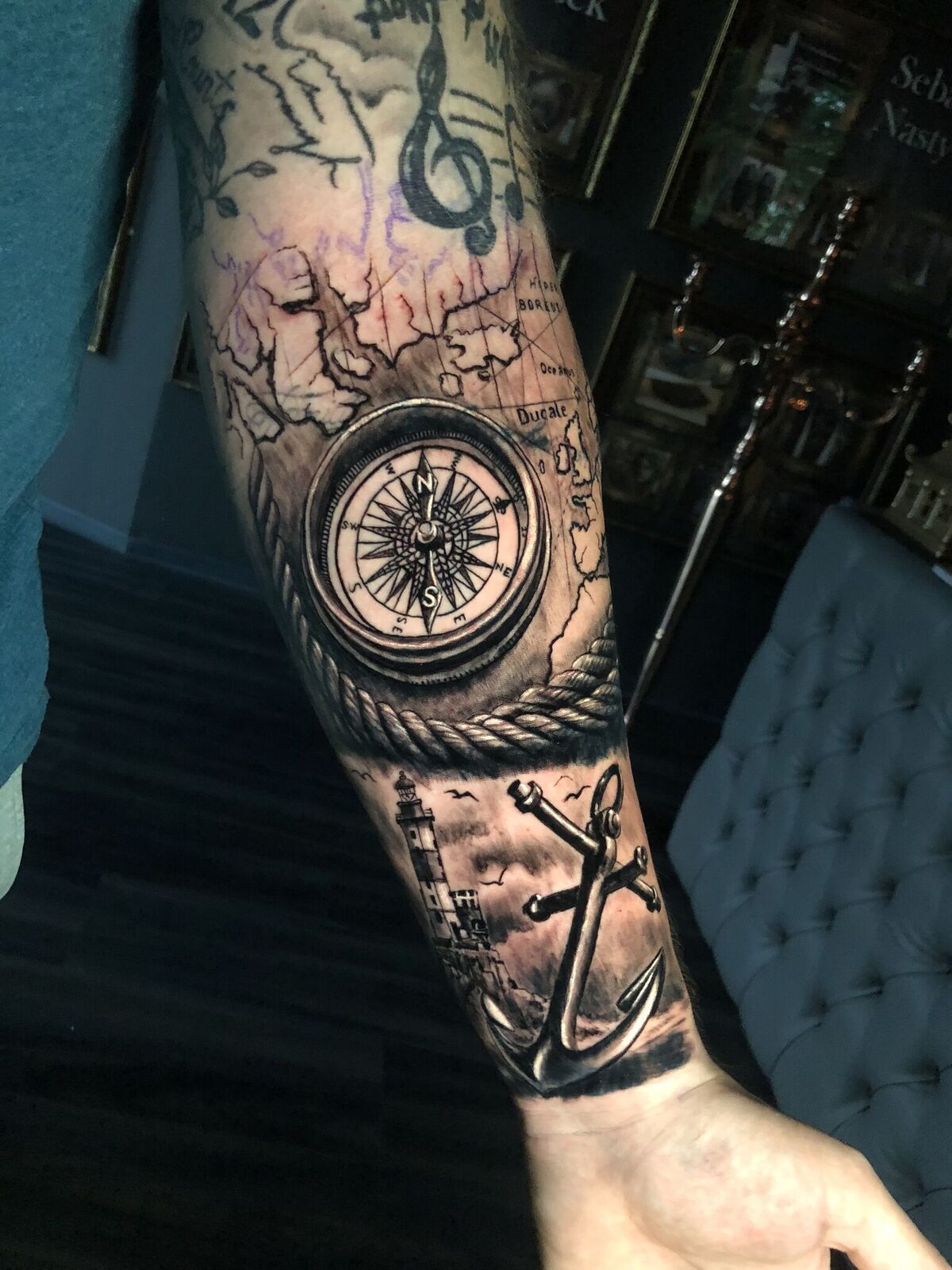 40 Stunning Anchor Tattoo Designs For 2024 Compass Tattoo Anchor