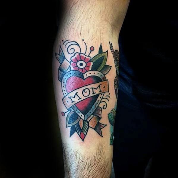 40 Traditional Mom Tattoo Designs For Men Memorial Ideas