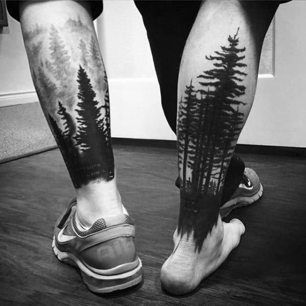 40 Vintage Tree Leg Tattoo Design Ideas For Men