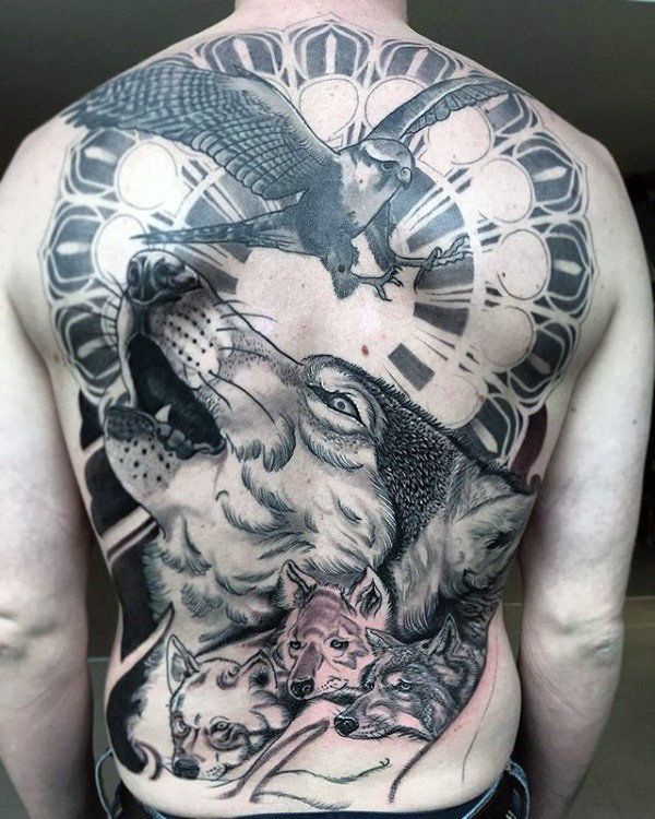 40 Wolf Back Tattoo Designs For Men 2024 Inspiration Guide Wolf