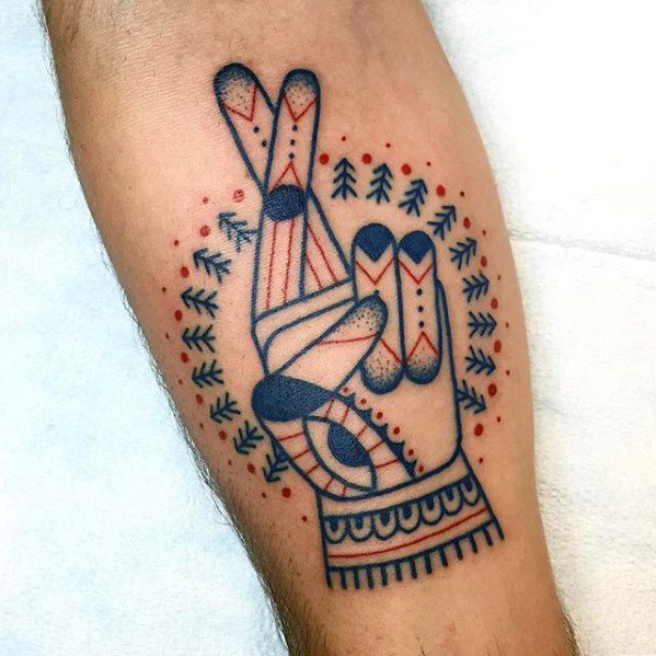 50 Fingers Crossed Tattoo Designs For Men