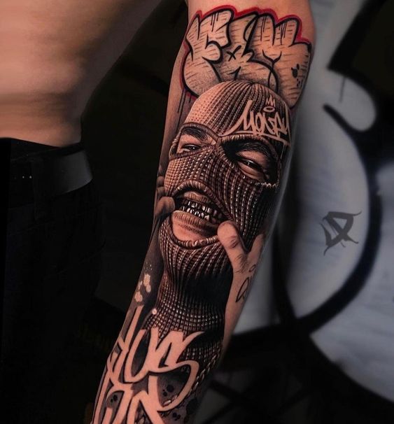 50 Gangster Hood Forearm Tattoos For Guys