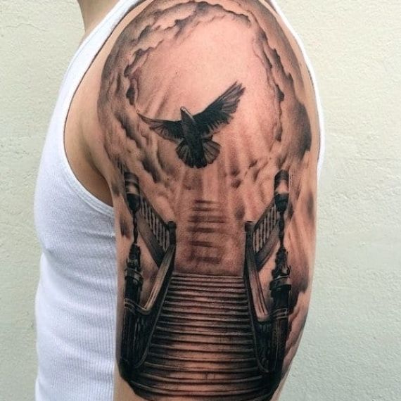 50 Heaven Tattoos For Men Higher Place Design Ideas