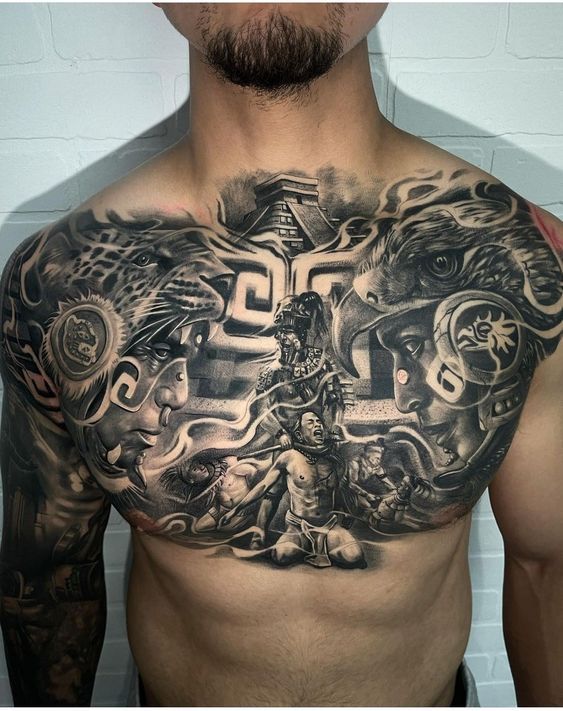 50 Traditional Aztec Tattoos For Chest