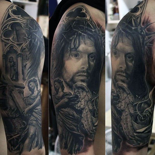 51 Amazing Jesus Sleeve Tattoo Designs For Men 2023 Guide Jesus