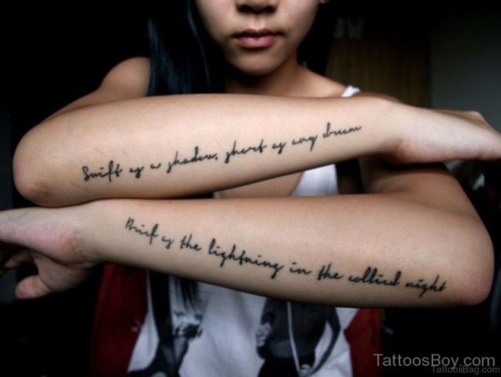 51 Beautiful Wording Tattoo For Arm