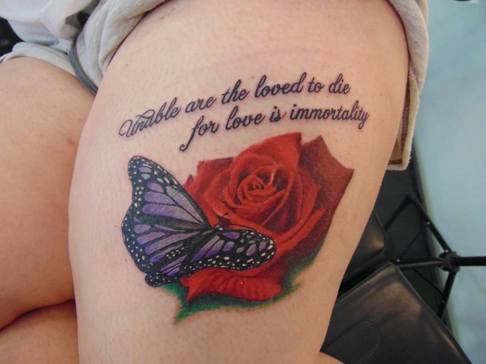 52 Butterfly And Roses Tattoo Art Ideas Butterfly Tattoo Rose