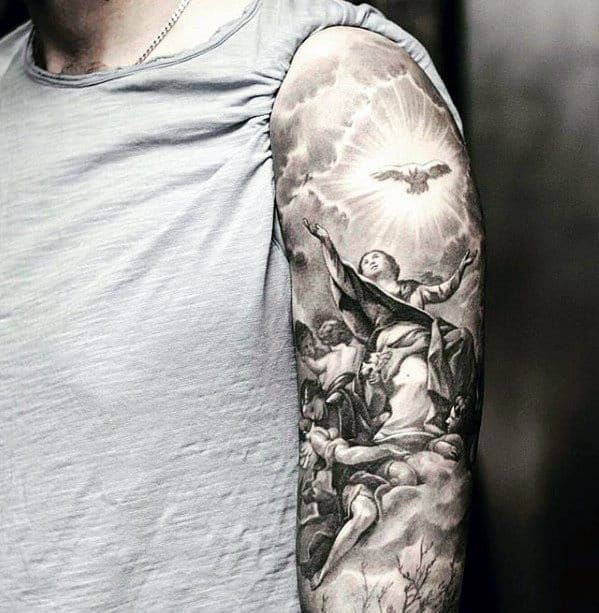 53 Amazing Catholic Tattoos For Men Catholic Tattoos Half Sleeve